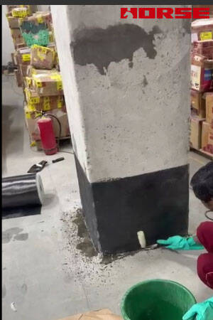 Repair of Cracks in Warehouse Concrete Columns with Carbon Fiber